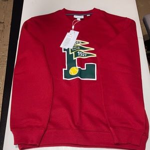 Maroon Lacoste crew neck sweatshirt